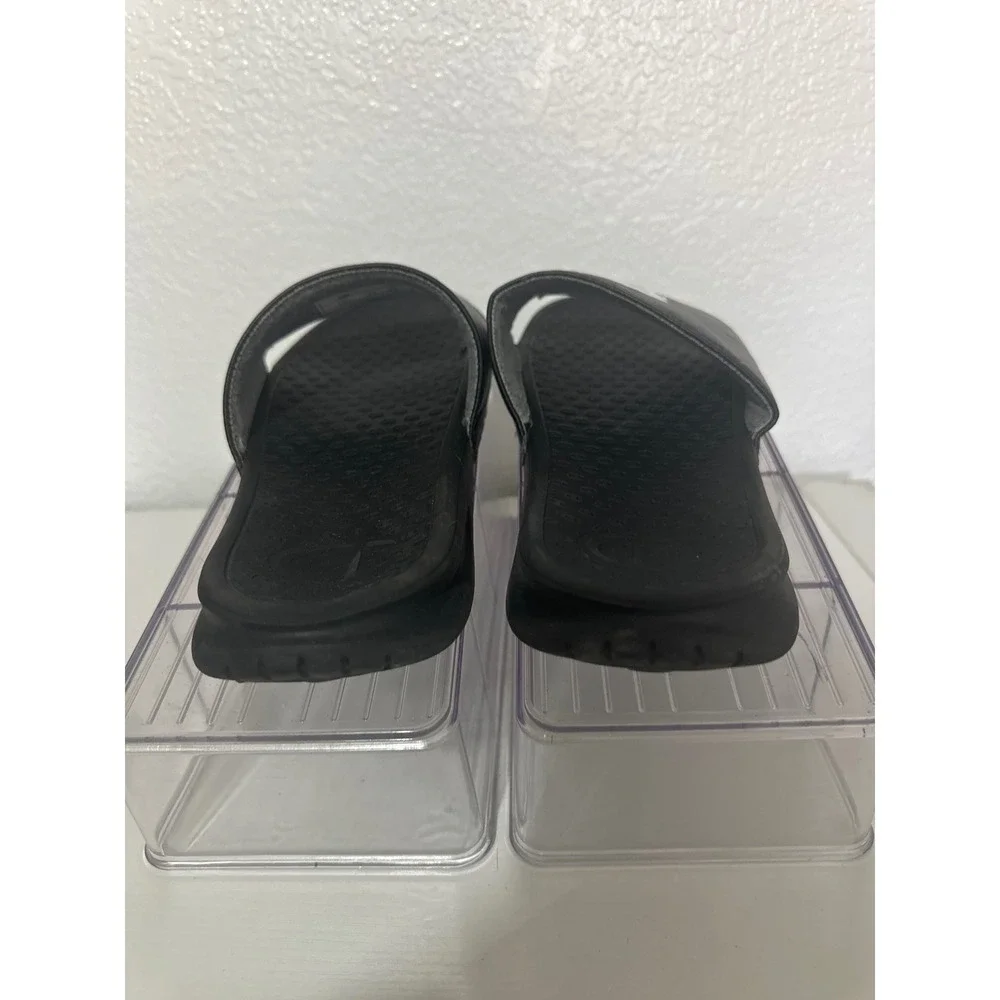 Champion Slides Mens 10M Black White Logo Pool Beach Sandals Slip On